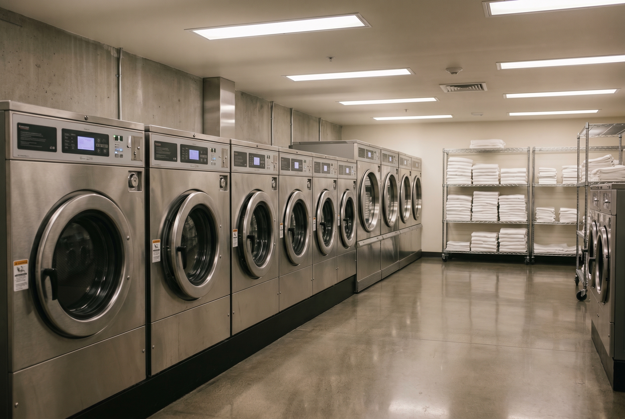 Commercial laundry equipment we service in Seattle hotels
