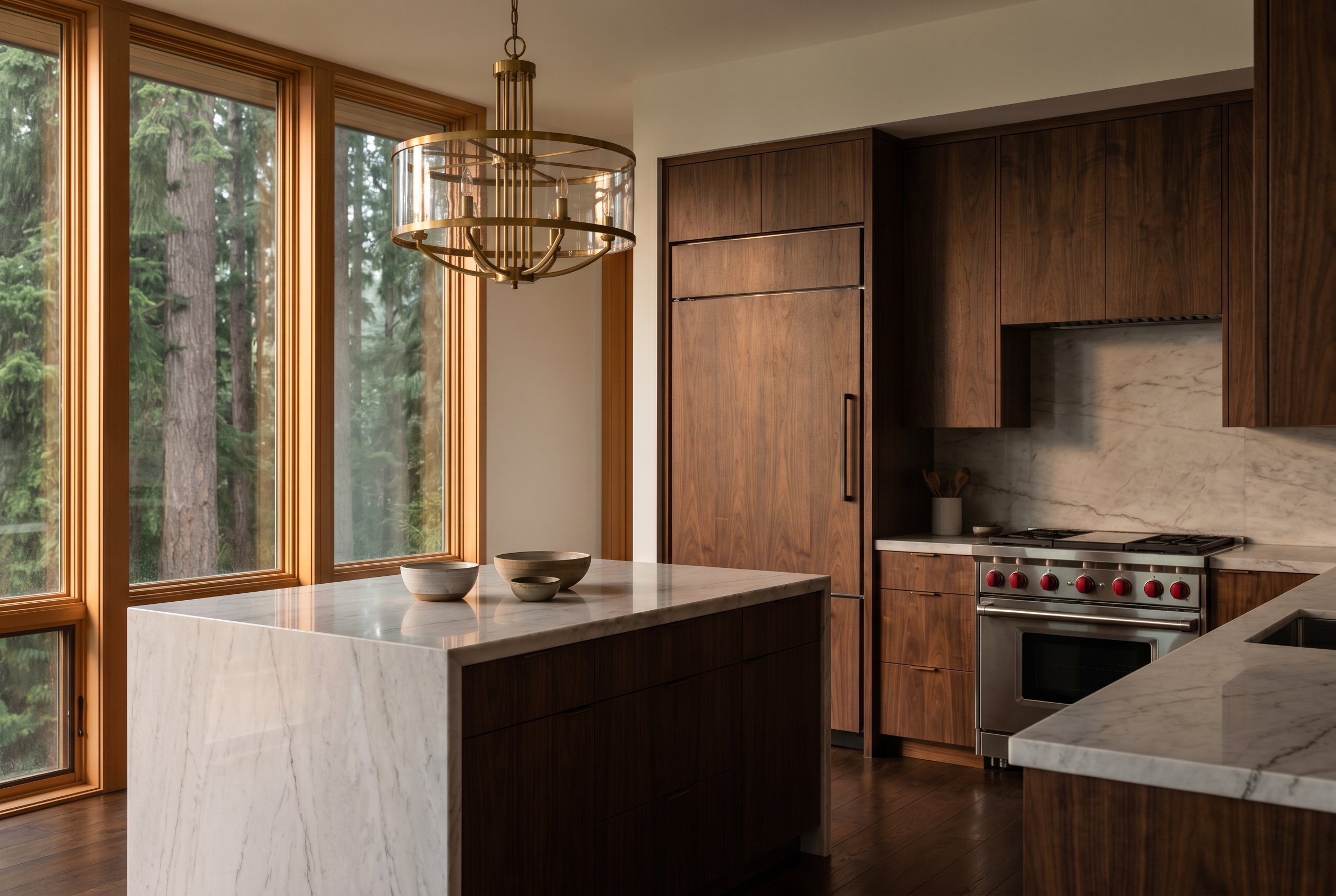 Luxury Pacific Northwest kitchen with premium appliances we service