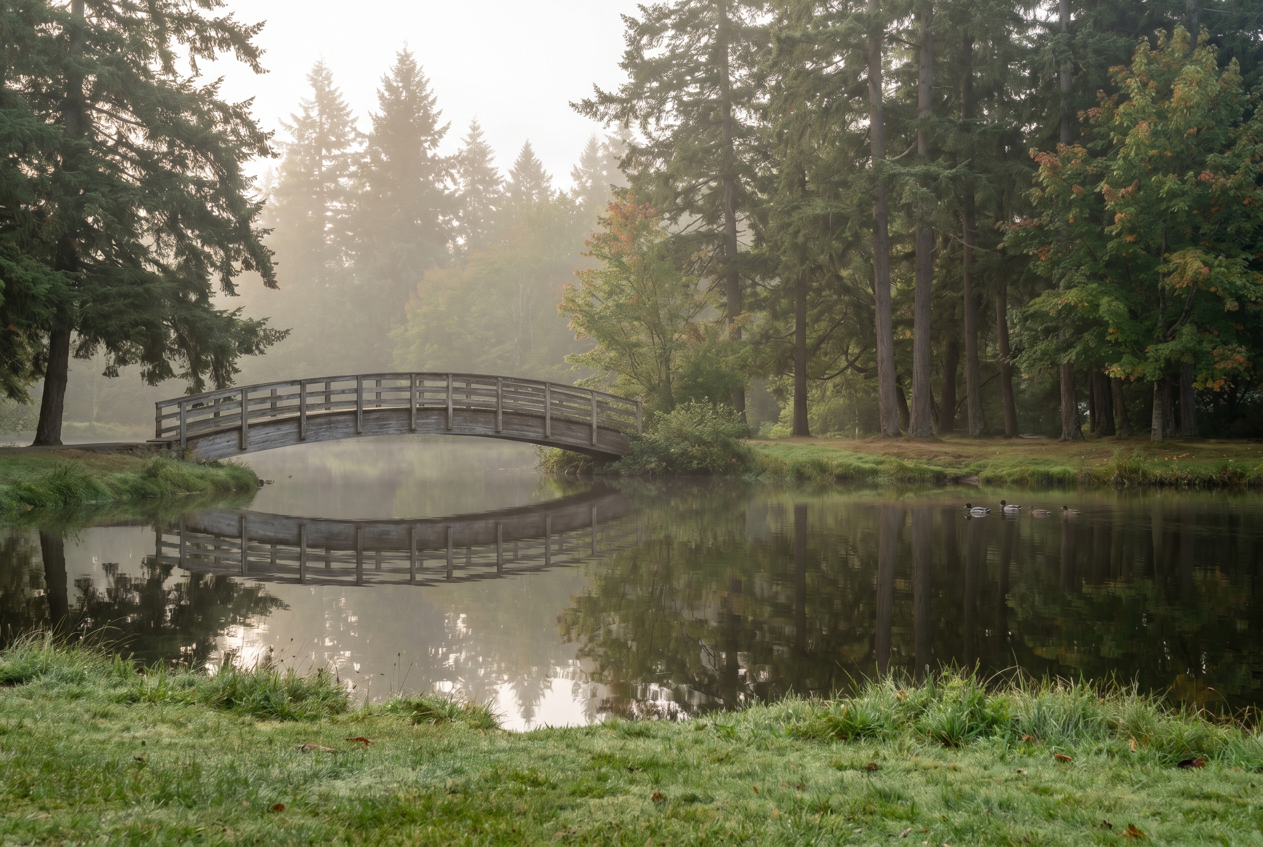 Scenic Pacific Northwest park in Lacey, WA