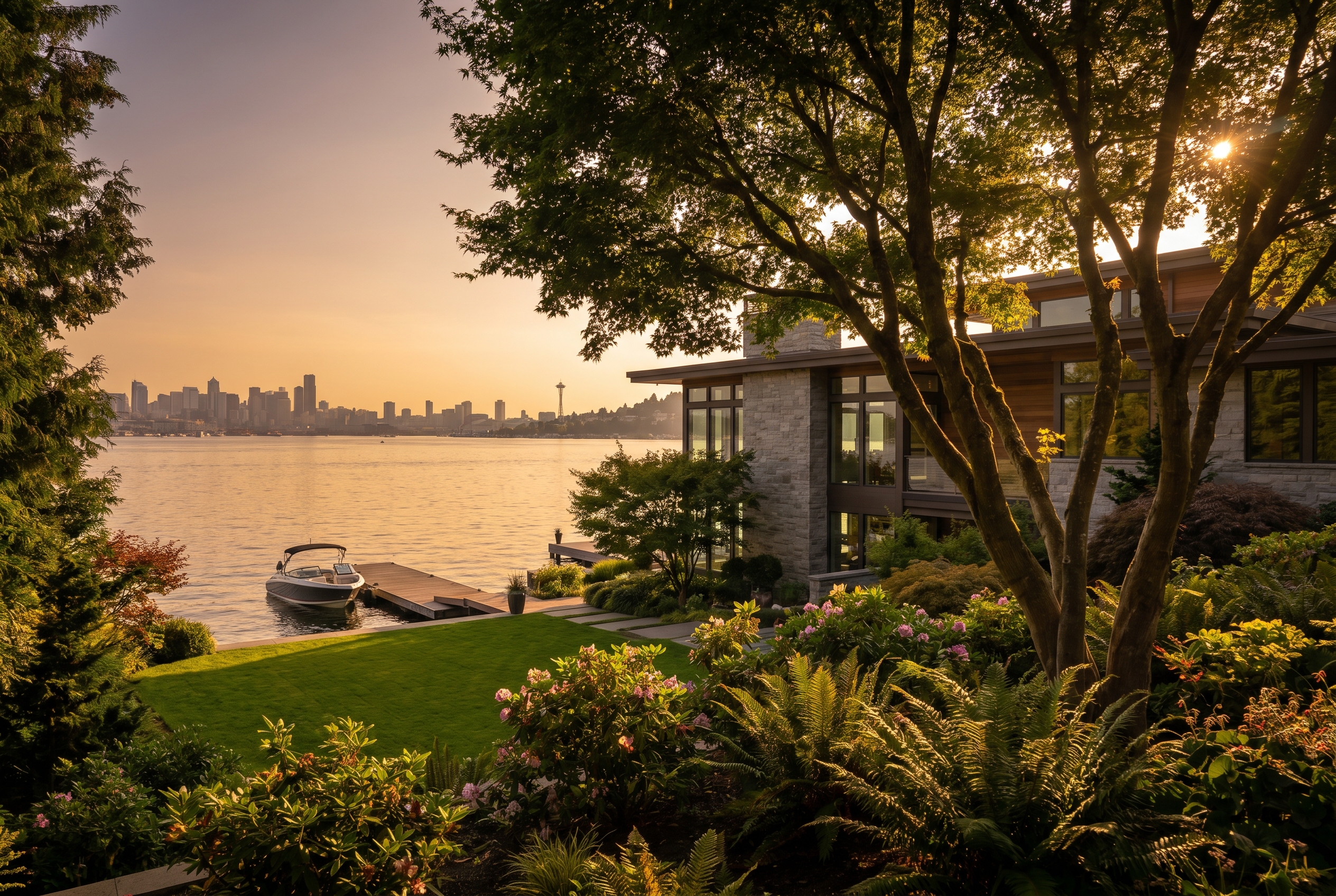 Medina, WA waterfront estate on Lake Washington