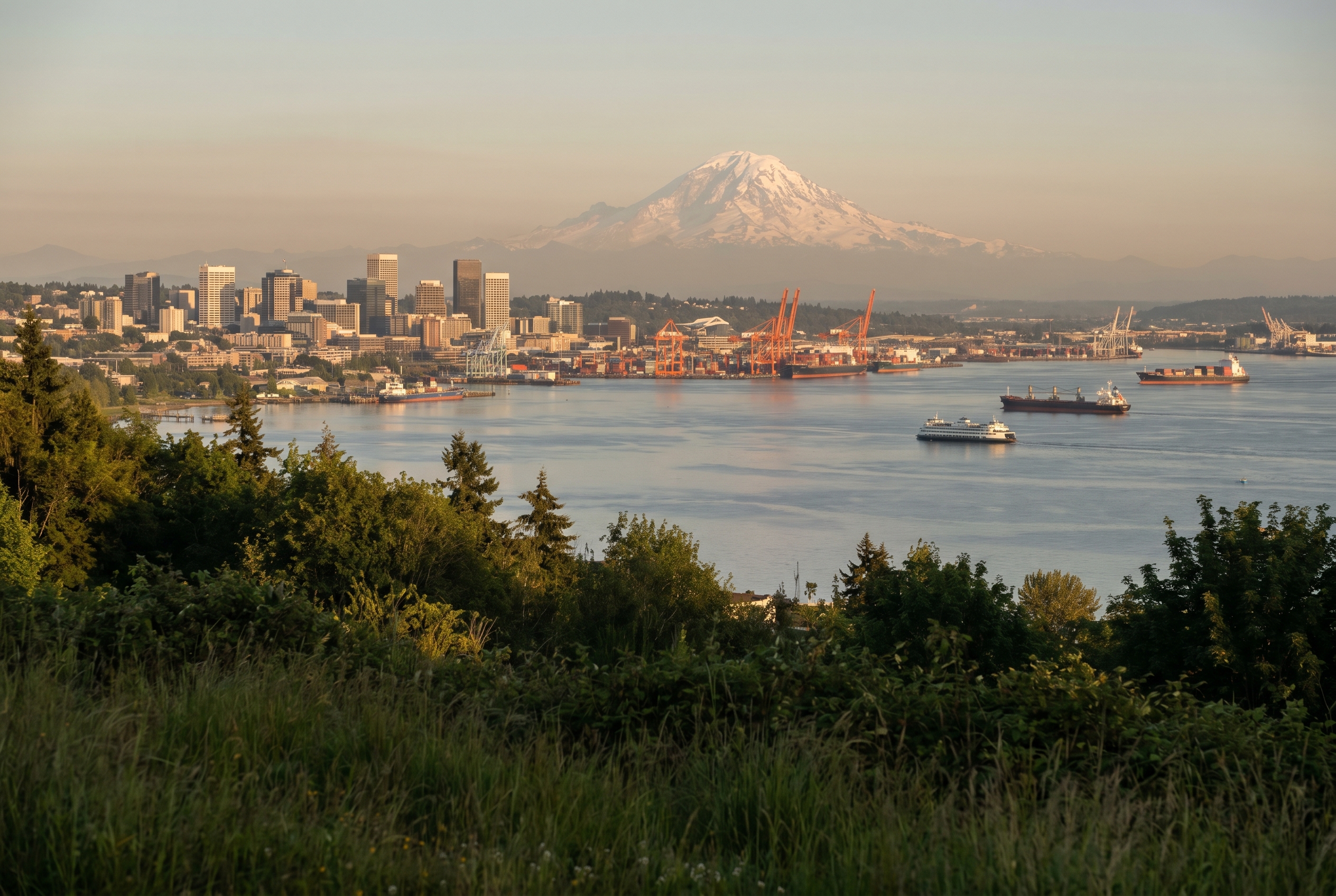 Northeast Tacoma hillside with Commencement Bay view