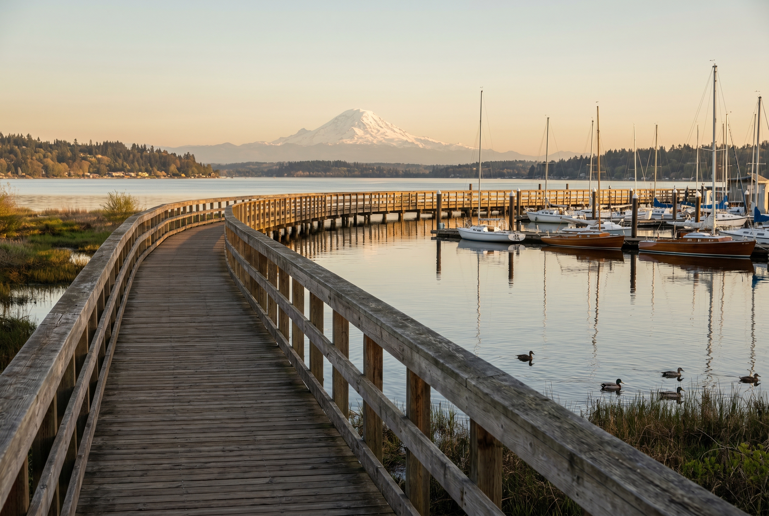 Gene Coulon Park Renton with Mount Rainier view